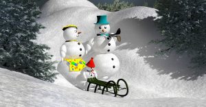 snowman, nature, toboggan